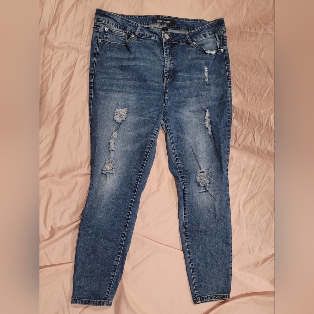 High Waisted Distressed Skinny Jeans (18)